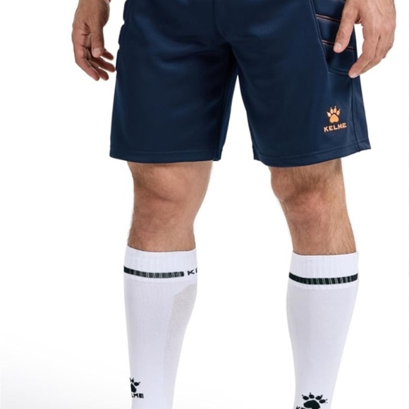 NWOT Kelme size L men’s navy padded goalkeeper shorts. - Picture 2 of 13